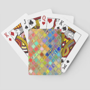 Abstract Mosaic Wave Pattern #8 Playing Cards