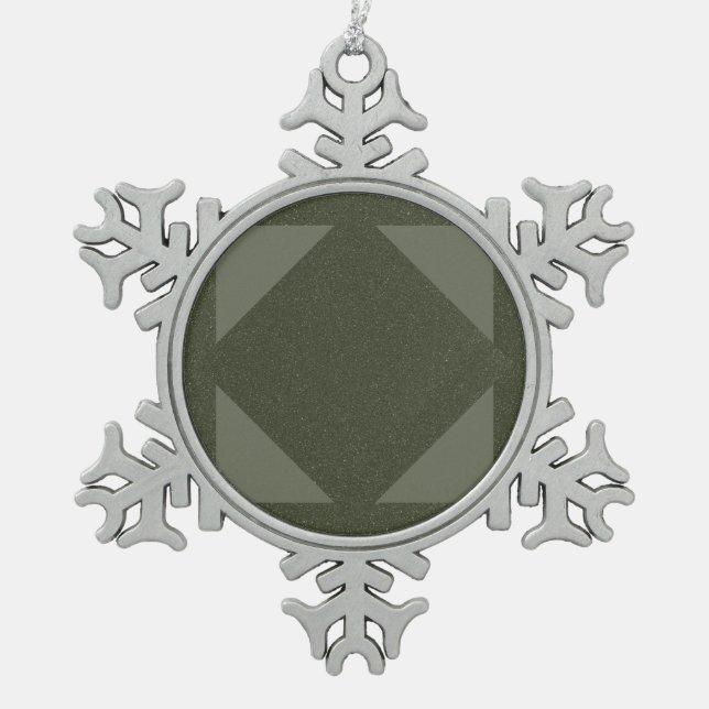 Abstract Moss Snowflake Ornament – Customizable (Front)