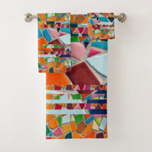 Abstract Mossaic Pattern Bath Towel Set