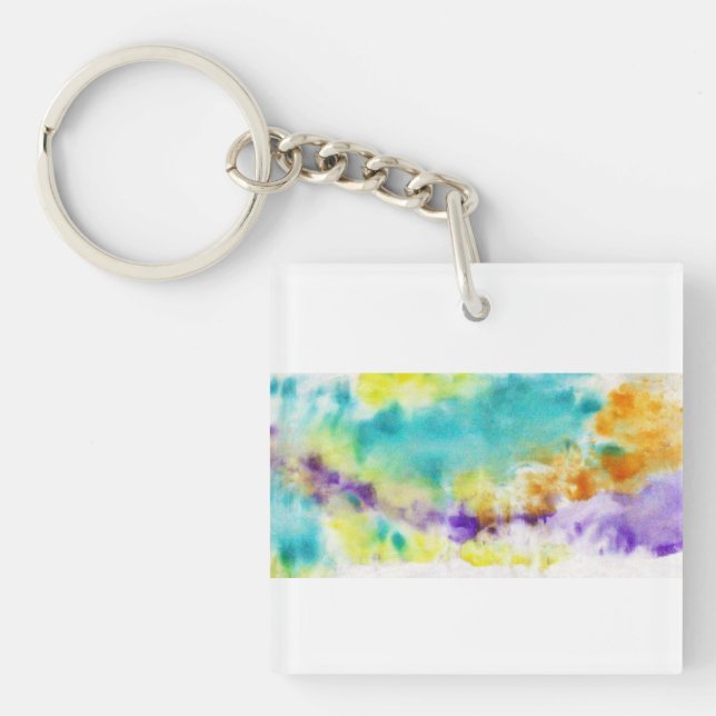 Abstract motif Paint on fabric design  Keychain (Front)