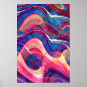 Abstract Motion Flowing Art Colourful Poster