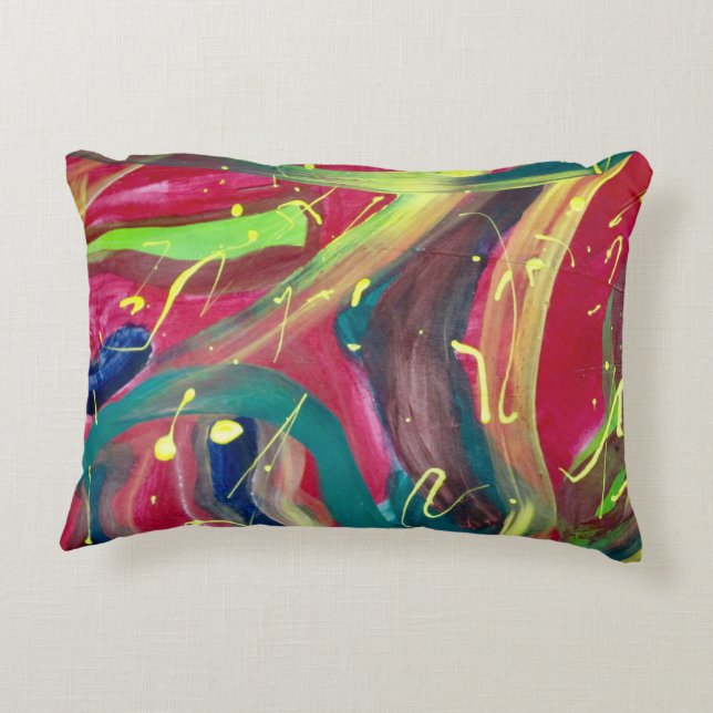 Abstract Motion Painting Accent Pillow (Back)