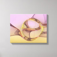 Abstract Motions Modern Pink Golden Fractal Art