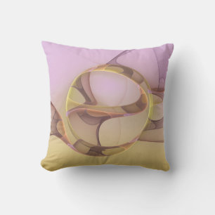 Abstract Motions Modern Pink Golden Fractal Art Outdoor Pillow