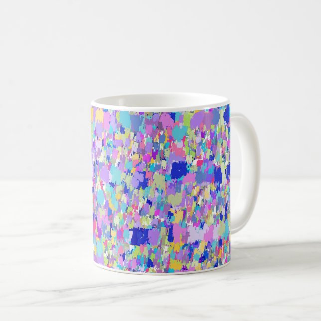Abstract Mottled 80s Colours Coffee Mug (Front Right)