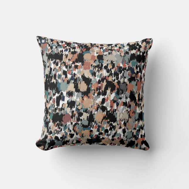 Abstract Mottled Camo Throw Pillow (Front)
