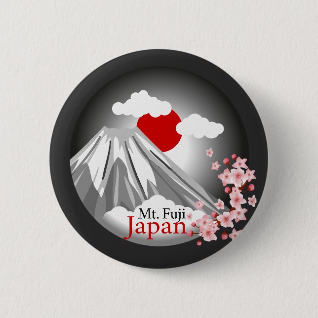 Abstract Mount Fuji Japan  2 Inch Round Button (Front)