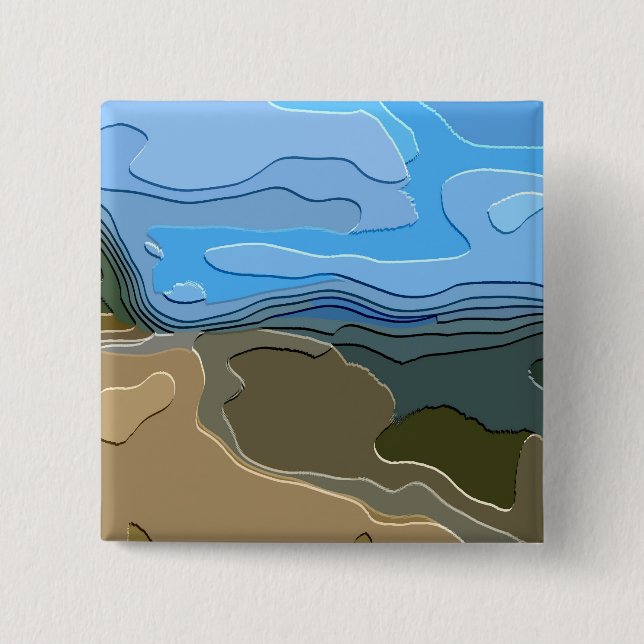 ABSTRACT MOUNTAIN 2 INCH SQUARE BUTTON (Front)