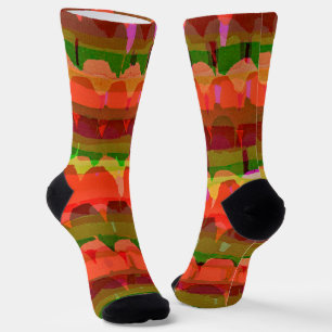 Abstract Mountain Art Funky Colourful Socks