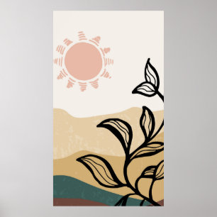 Abstract mountain background poster