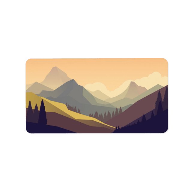 Abstract mountain design label (Front)