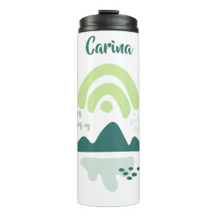 Abstract Mountain Lake Scene Personalized Thermal Tumbler