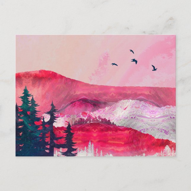 Abstract Mountain Landscape  Digital Art Postcard (Front)