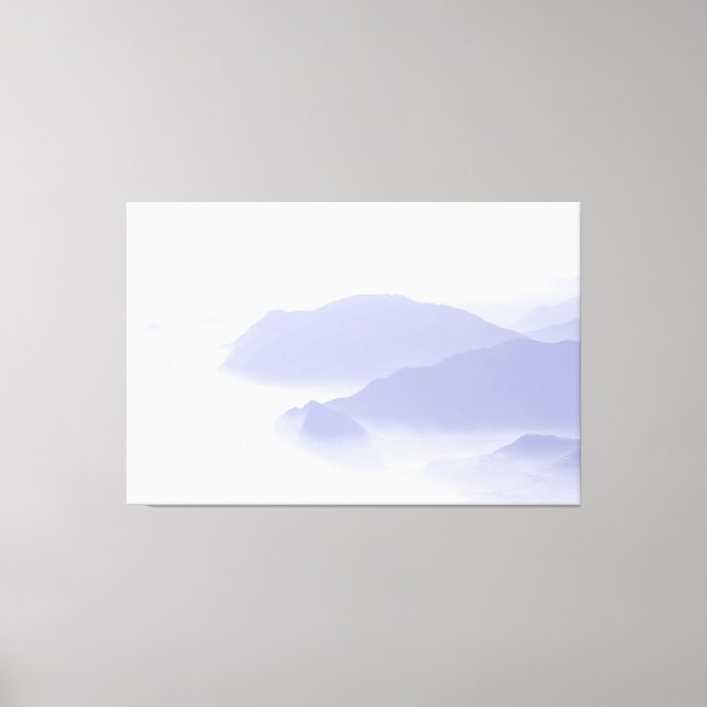 Abstract Mountain Landscape Nature Periwinkle Blue Canvas Print (Front)