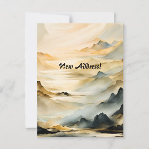 Abstract Mountain Landscape New Address Postcard