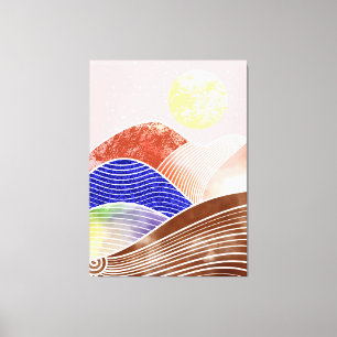 Abstract mountain painting canvas print