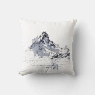 Abstract Mountain Peak Throw Pillow