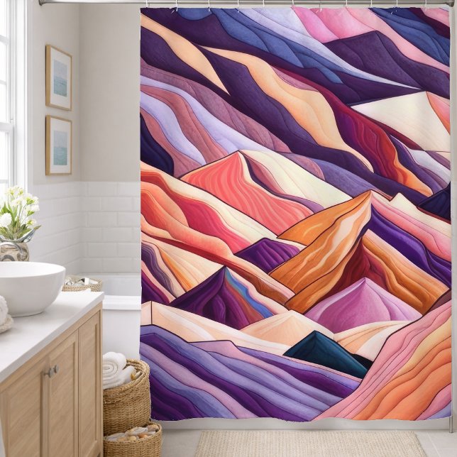 Abstract Mountain Scene Purple Peach Burgundy (Creator Uploaded)