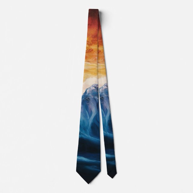 Abstract mountain sunset tie (Front)