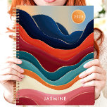 Abstract Mountains 2025 Custom Name Planner<br><div class="desc">Embark on a journey of organization and creativity with this captivating planner. Featuring an abstract landscape of colourful wavy mountains, this planner evokes a sense of adventure and tranquillity. Imagine yourself jotting down your dreams and appointments amidst this breathtaking scenery. Personalize it with your name and let this planner be...</div>