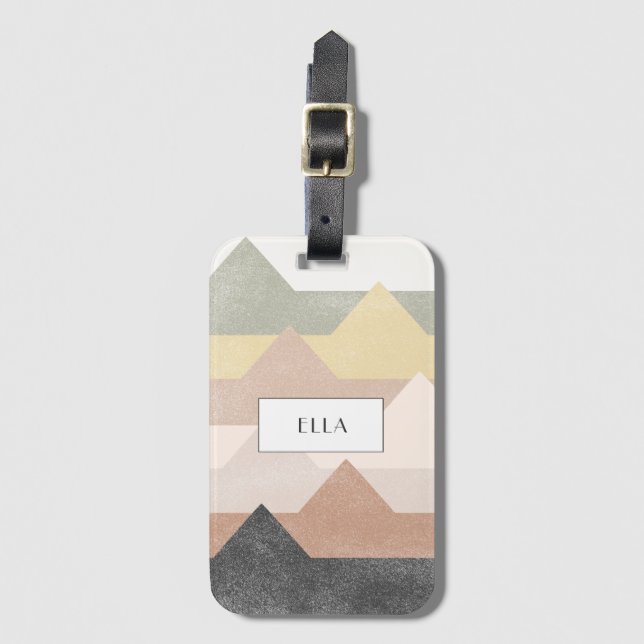 Abstract mountains design luggage tag (Front Vertical)