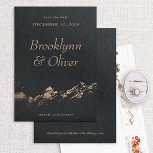 Abstract Mountains Minimal Black Save the Date