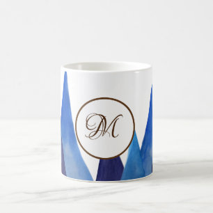 Abstract Mountains Monogram mug