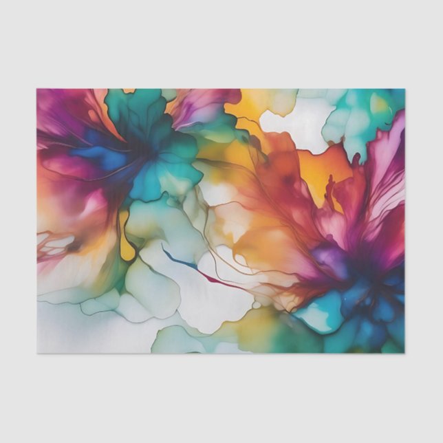 Abstract Movement Vibrant Alcohol Ink Tissue Paper (Front)