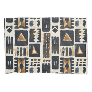 Abstract Mud Cloth Pattern Pillowcase