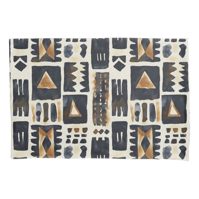 Abstract Mud Cloth Pattern Pillowcase (Front)