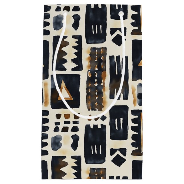 Abstract Mud Cloth Pattern Small Gift Bag (Front)
