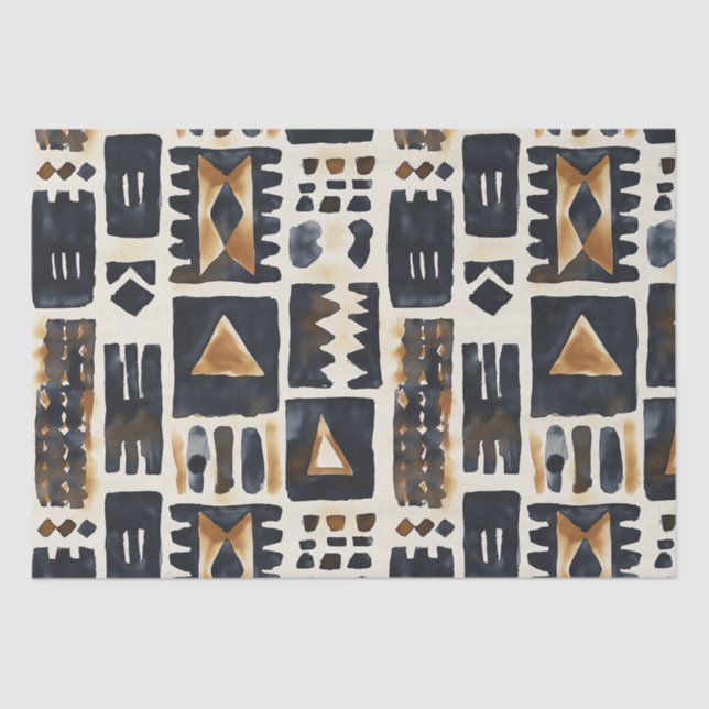Abstract Mud Cloth Pattern Tissue Paper (Front)