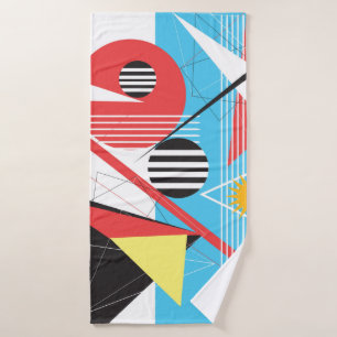 Abstract multi-colored background of geometric obj bath towel