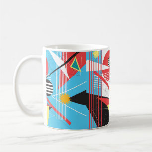 Abstract multi-coloured background of geometric ob coffee mug