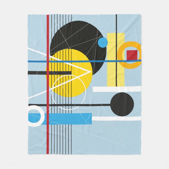 Abstract multi-coloured background of geometric ob fleece blanket (Front)