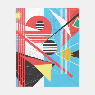Abstract multi-coloured background of geometric ob fleece blanket