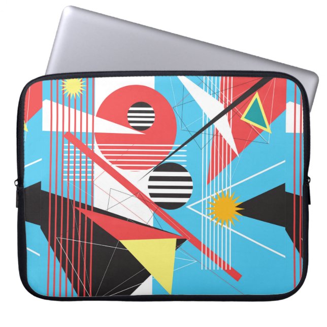 Abstract multi-coloured background of geometric ob laptop sleeve (Front)