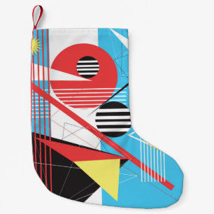 Abstract multi-coloured background of geometric ob small christmas stocking