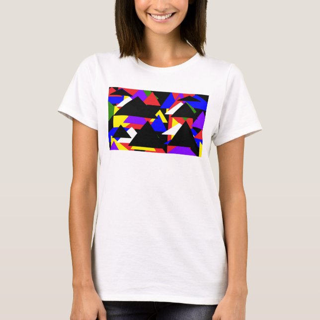 Abstract Multi-Coloured Basic Tank Top  (White) (Front)