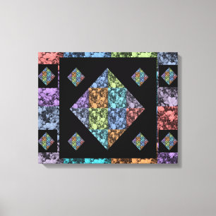 Abstract Multi-Coloured Floral Canvas Art (20 X 16