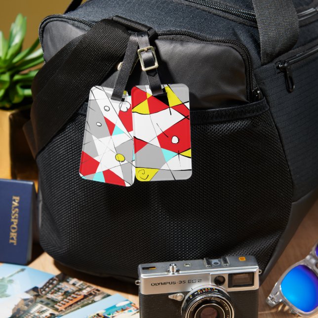 Abstract Multi-coloured   Luggage Tag (Front & Back)