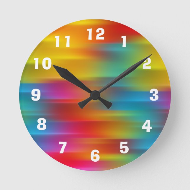 Abstract Multi-coloured Straws Acrylic wall clock (Front)