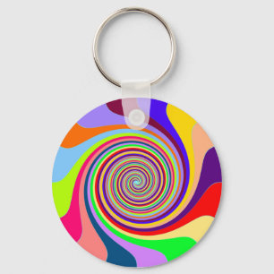 Abstract Multi-coloured Swirl Key Chain