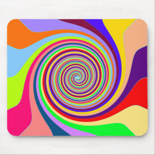 Abstract Multi-coloured Swirl Mouse Pad