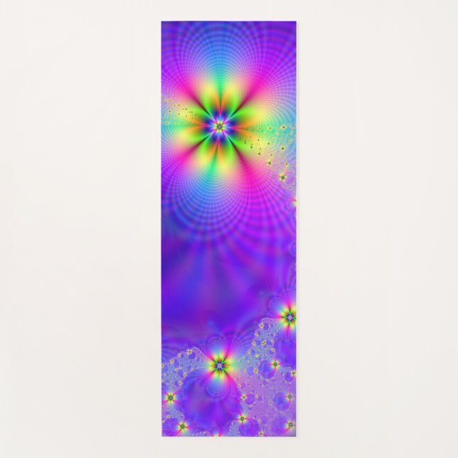 Abstract multi flower fantasy yoga mat (Front)