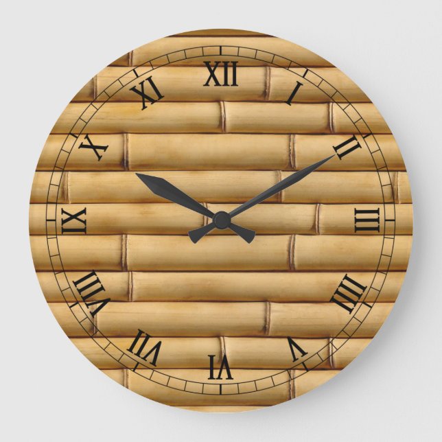 Abstract multicolor bamboo textures large clock (Front)