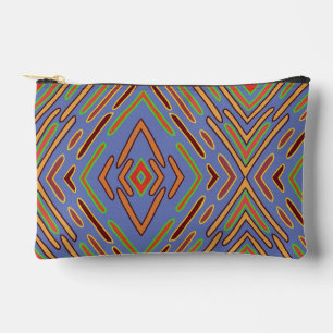Abstract Multicolor Blue Pattern Accessory Pouch