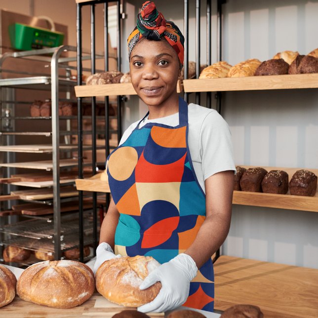 Abstract Multicolor Geometric Shapes Pattern Apron (apron)