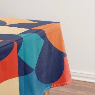 Abstract Multicolor Geometric Shapes Pattern Tablecloth