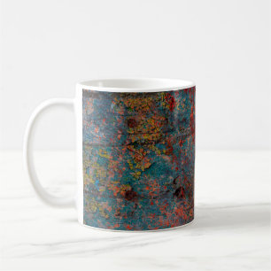 Abstract multicolor grunge background with abstrac coffee mug